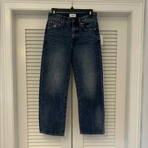 NWT Pistola Lexi mid rise bowed straight leg denim jeans, 24 petite
